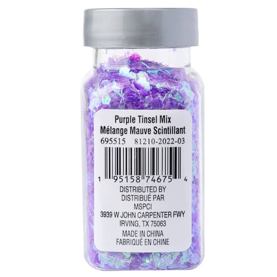 12 Pack: Purple Mixed Shape Tinsel Specialty Polyester Glitter by Recollections™